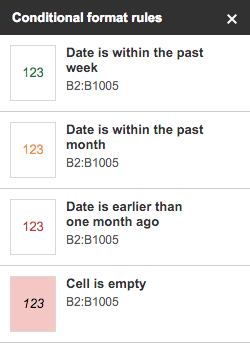 Conditional format rules